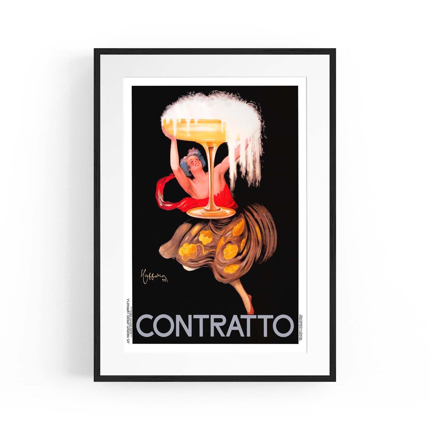 Vintage Contratto Advert Italian Restaurent Wall Art - The Affordable Art Company