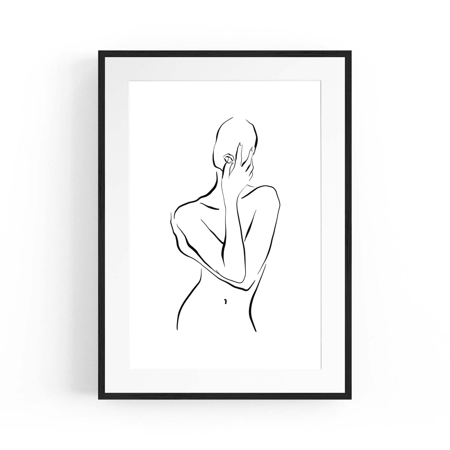 Nude Female Body Minimal Line Drawing Wall Art #1 - The Affordable Art Company