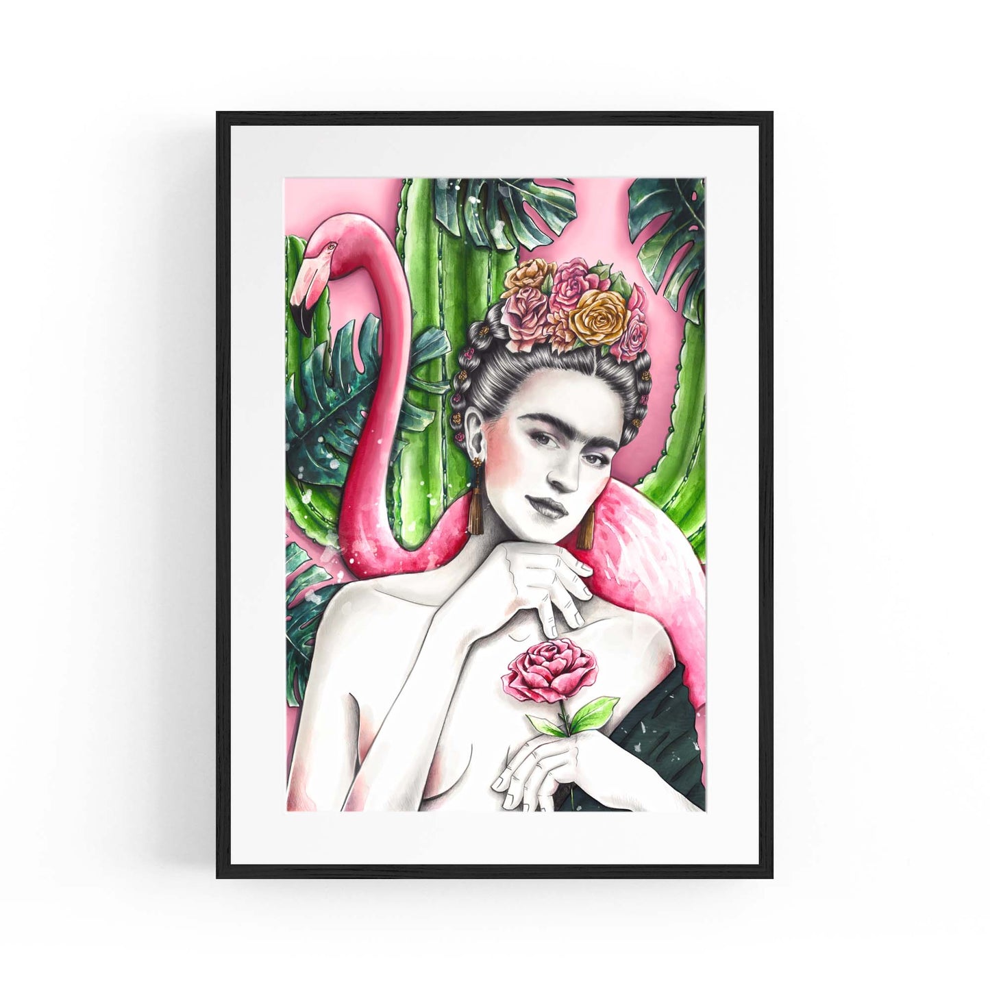 Frida Kahlo Flamingo Painting Fashion Wall Art - The Affordable Art Company