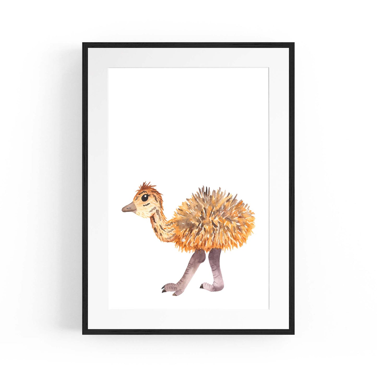 Cartoon Ostrich Cute Nursery Baby Animal Art - The Affordable Art Company