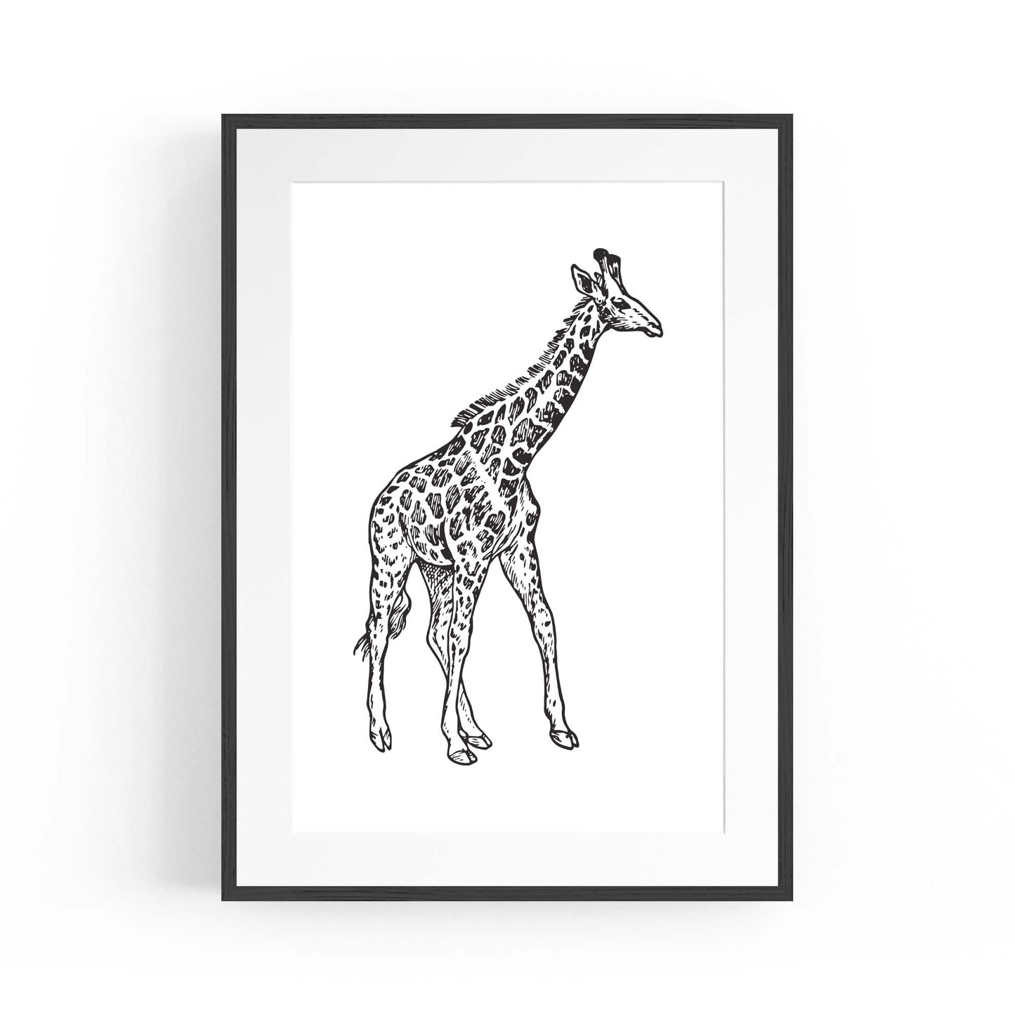 Detailed Giraffe Drawing Safari Animal Wall Art - The Affordable Art Company