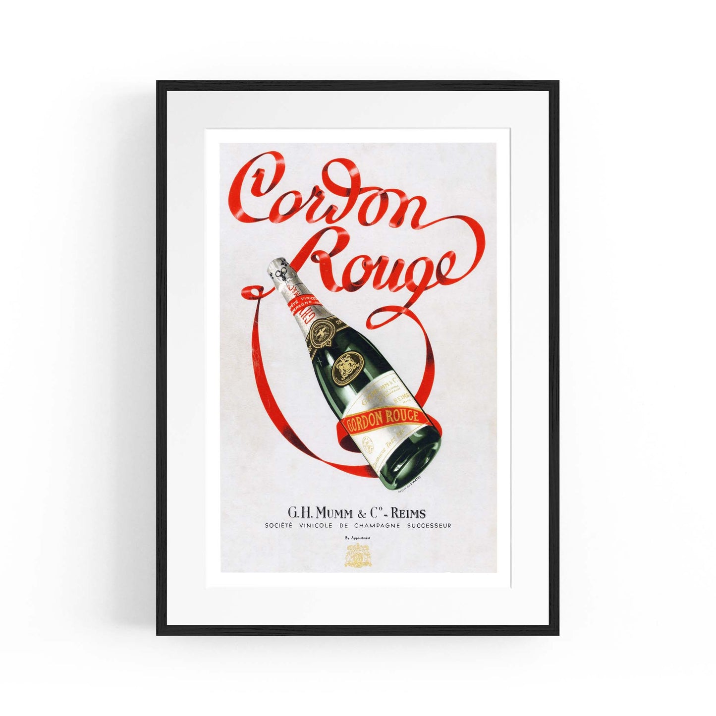 Cordon Rouge Champagne Vintage Drinks Advert Wall Art - The Affordable Art Company