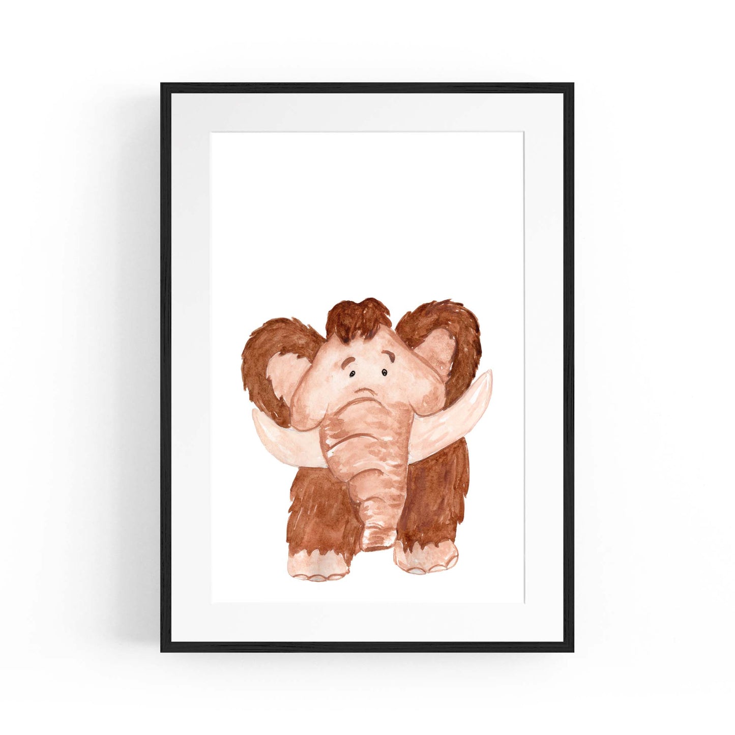 Cartoon Mammoth Cute Nursery Baby Animal Art - The Affordable Art Company