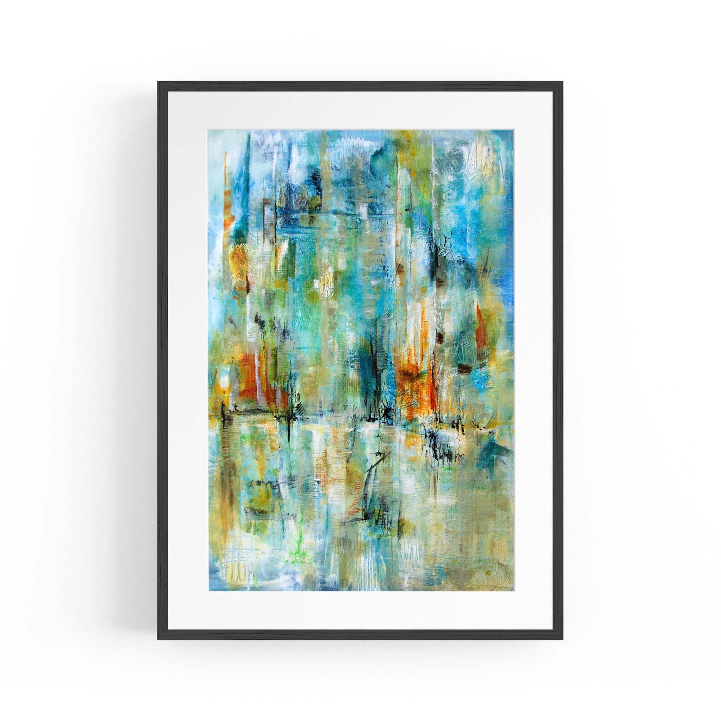 Blue Abstract Painting Minimal Modern Wall Art #2 - The Affordable Art Company