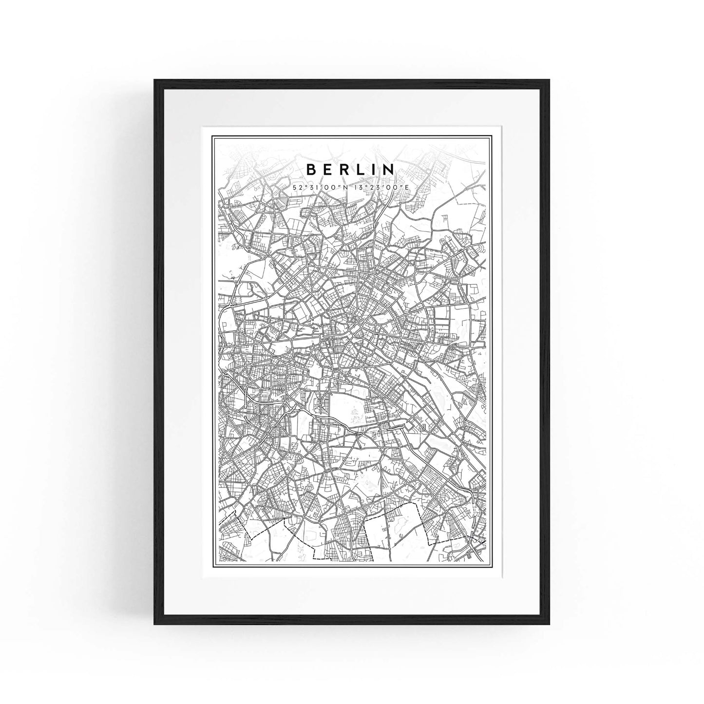 Berlin Germany Minimal Map Travel Wall Art - The Affordable Art Company