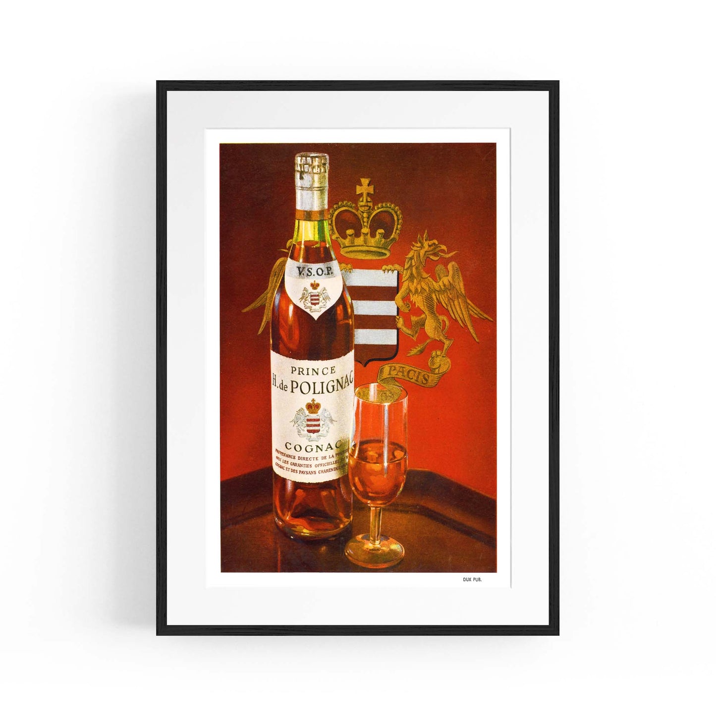 Prince Hubert Cognac Vintage Drinks Advert Wall Art - The Affordable Art Company