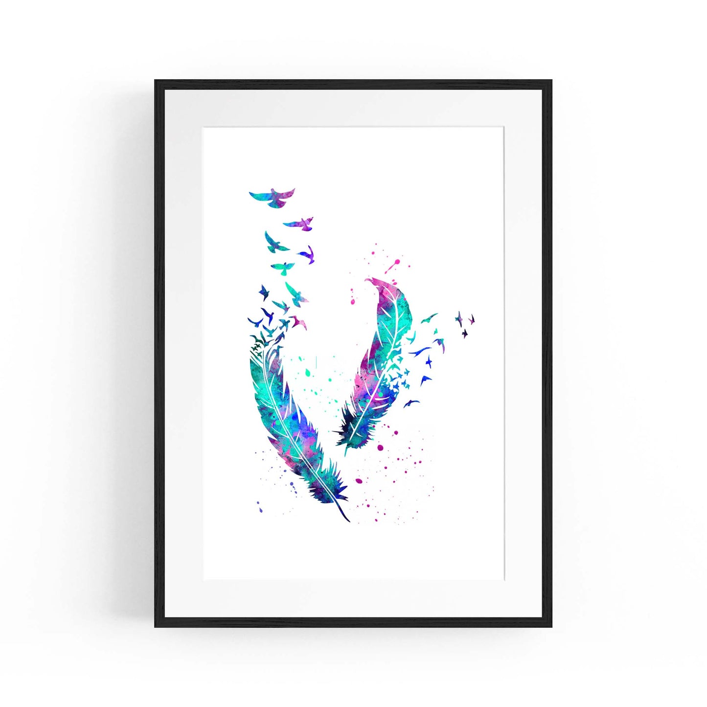 Feather Painting Colourful Bird Wall Art #2 - The Affordable Art Company