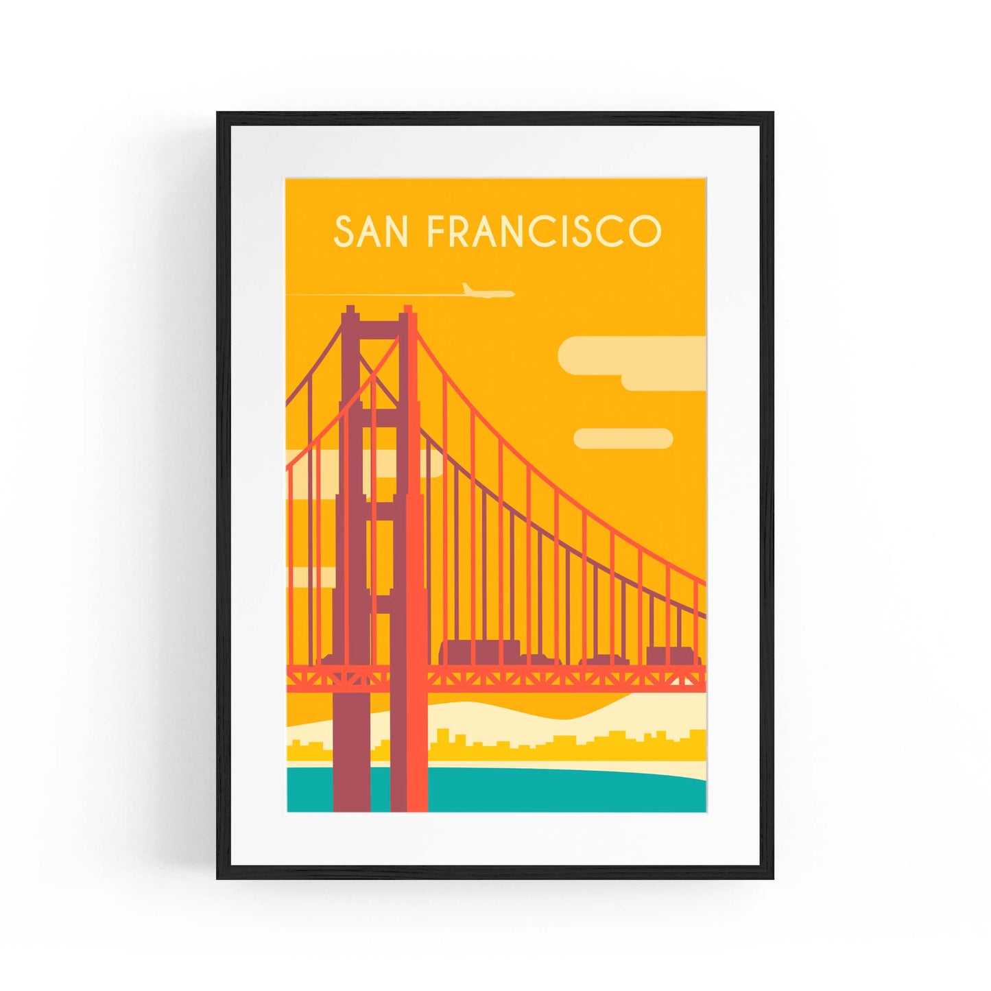 Retro San Francisco California USA Travel Wall Art #2 - The Affordable Art Company