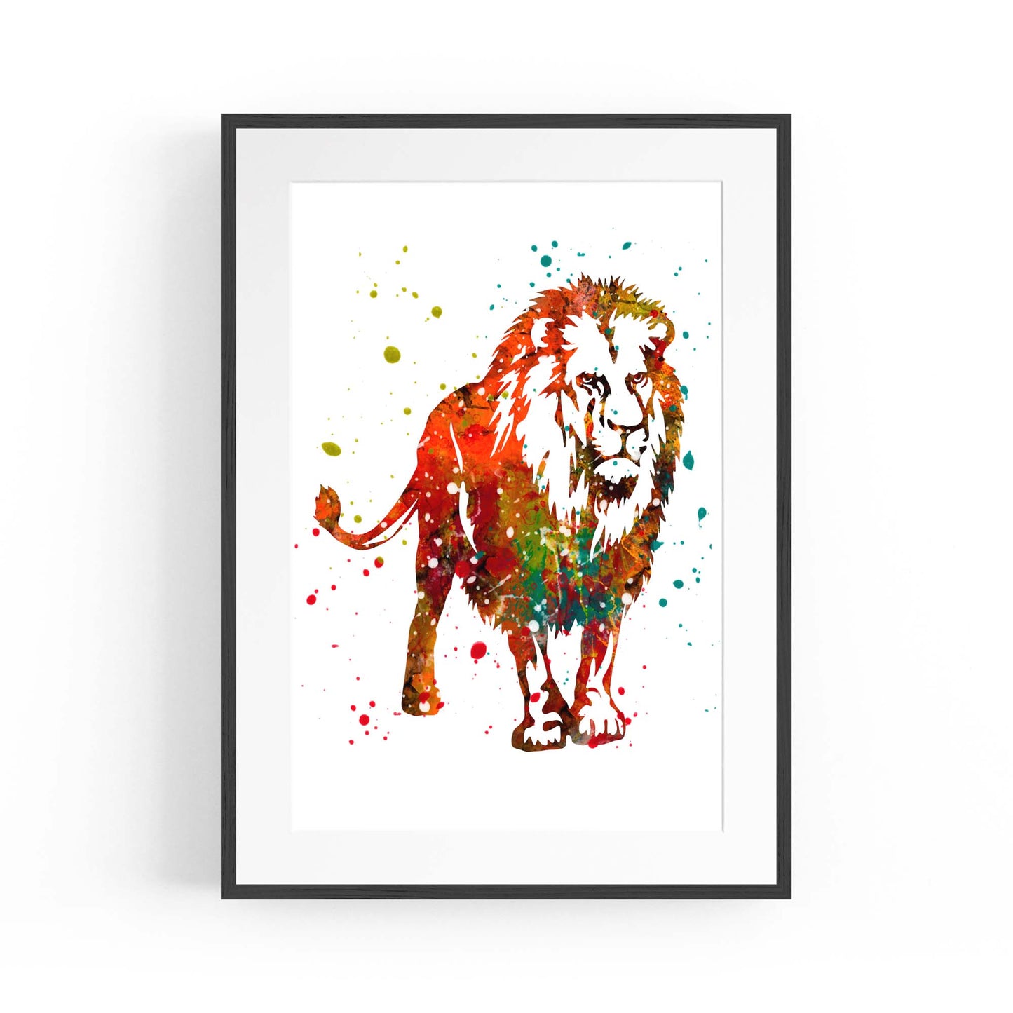 Lion Painting Safari Animal Minimal Wall Art - The Affordable Art Company