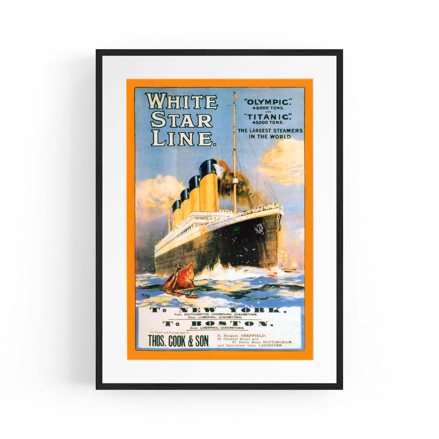 White Star Line - Titanic Vintage Advert Wall Art - The Affordable Art Company