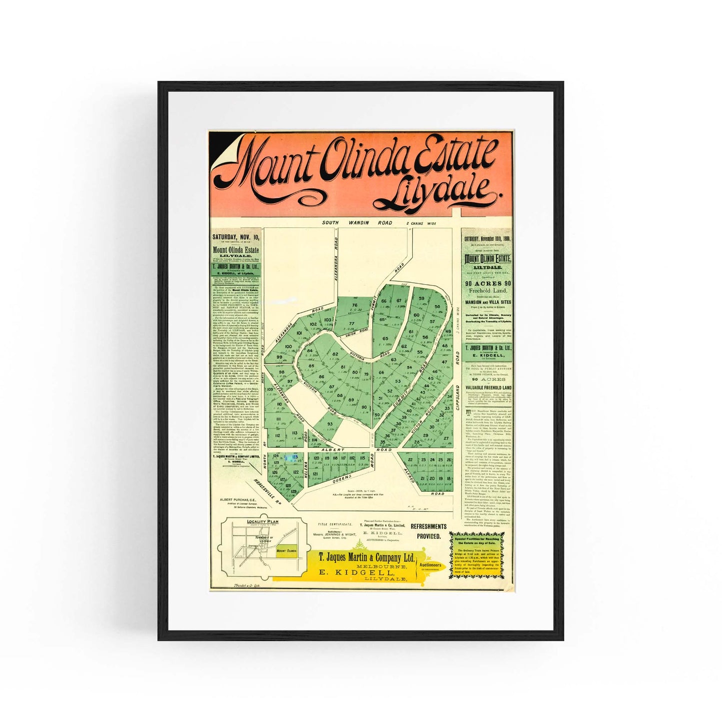 Lilydale Victoria Vintage Real Estate Advert Wall Art #2 - The Affordable Art Company