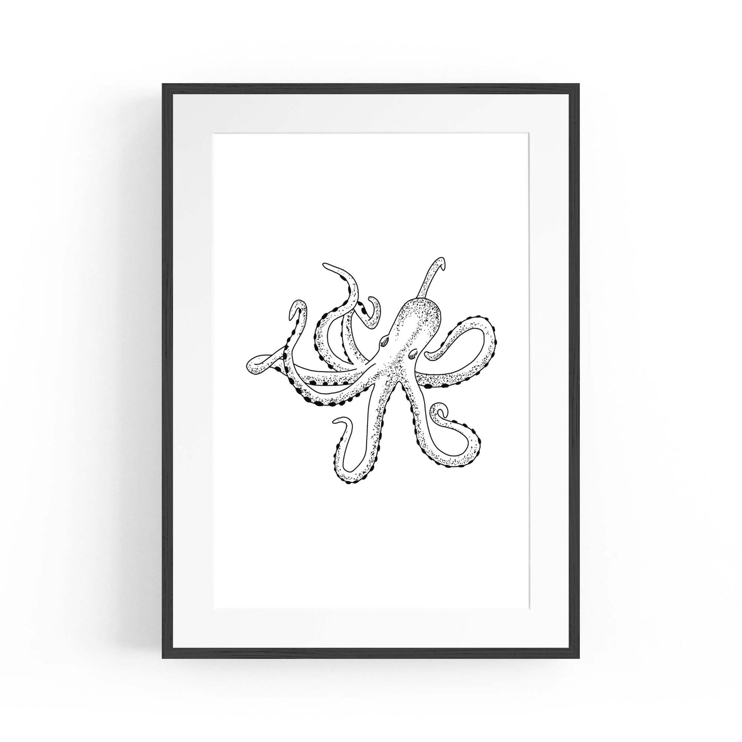Octopus Drawing Minimal Sealife Wall Art #2 - The Affordable Art Company
