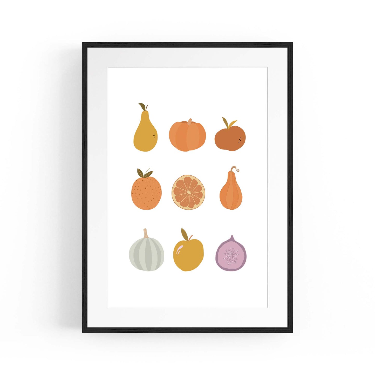 Minimal Fruit Collection Kitchen Food Wall Art - The Affordable Art Company