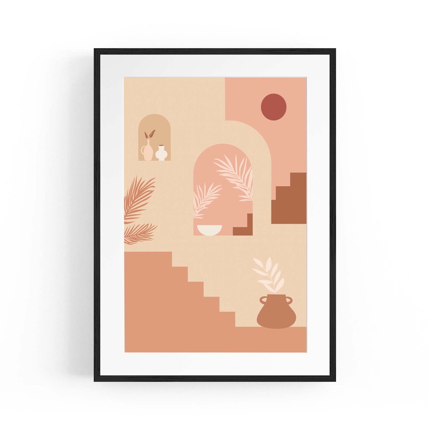 Abstract Terracotta Minimal Home Decor Wall Art - The Affordable Art Company