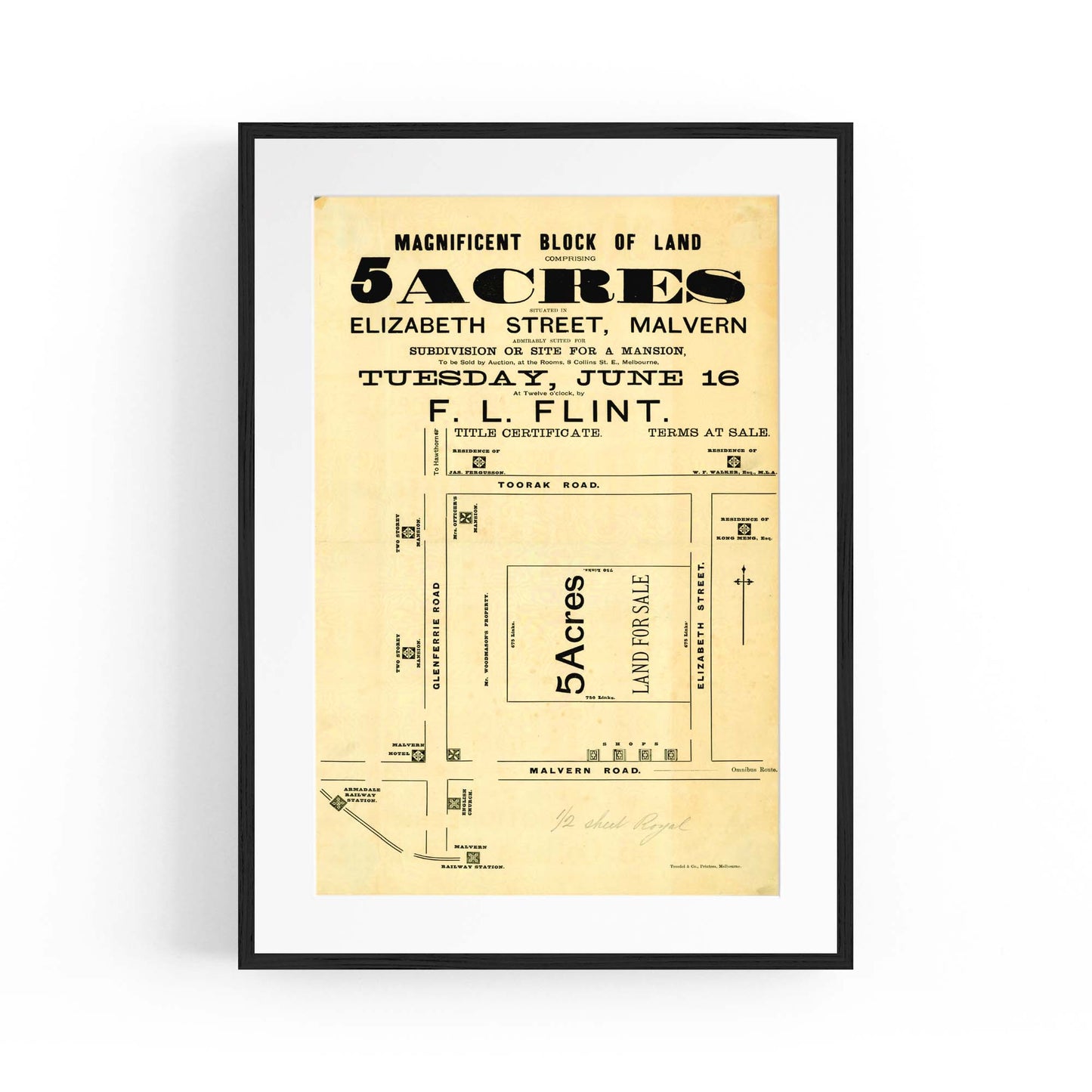 Malvern Melbourne Vintage Real Estate Advert Art #5 - The Affordable Art Company