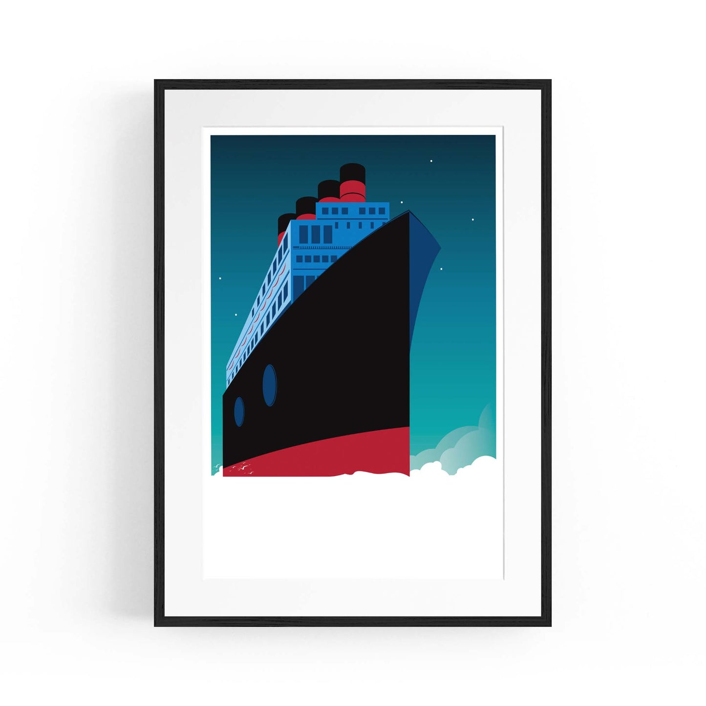 Retro Titanic Illustration Ship Wall Art - The Affordable Art Company