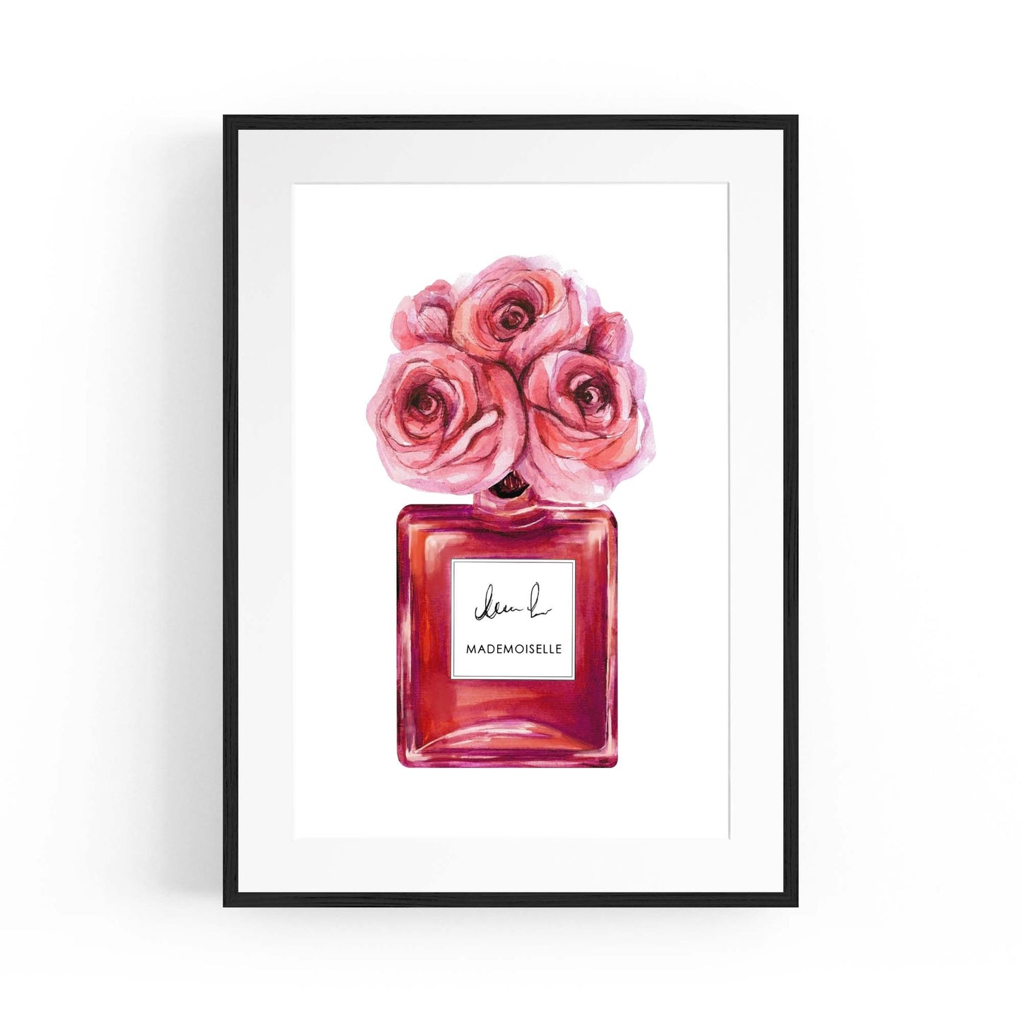 Pink Floral Perfume Bottle Fashion Flowers Wall Art #3 - The Affordable Art Company