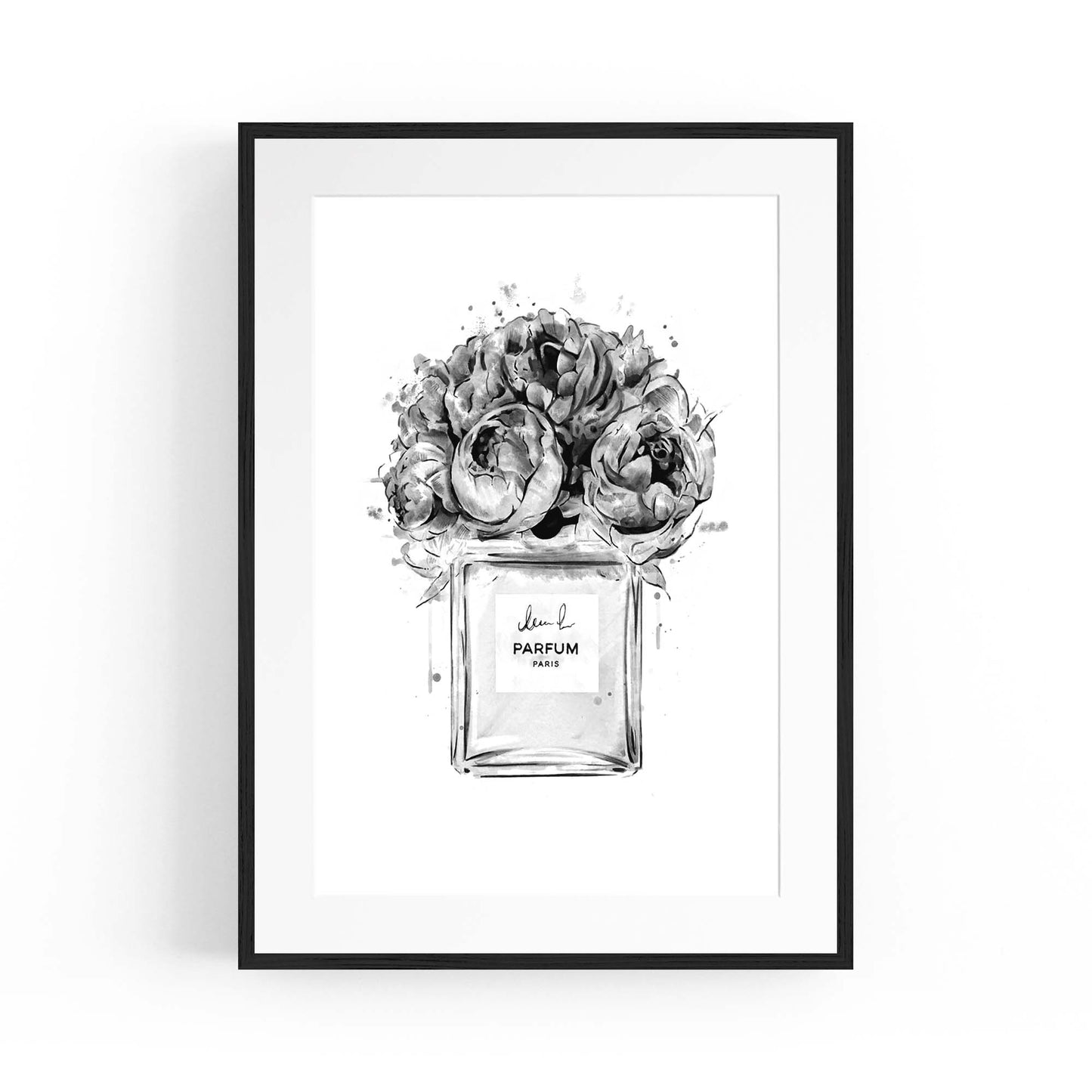 Black and White Perfume Bottle Fashion Wall Art - The Affordable Art Company