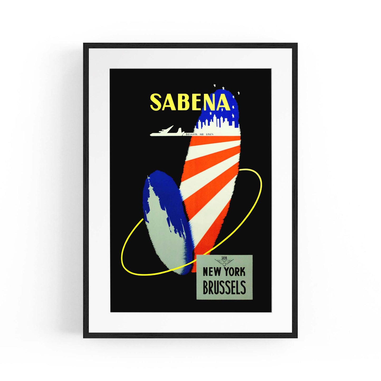 New York by Sabena Airlines Vintage Travel Advert Wall Art - The Affordable Art Company