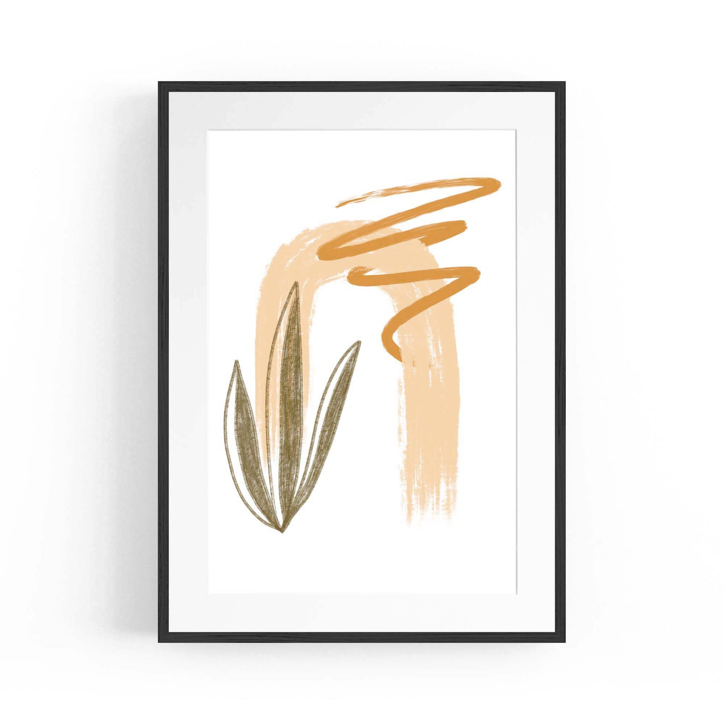 Plant Abstract Minimal Retro Drawing Wall Art #2 - The Affordable Art Company