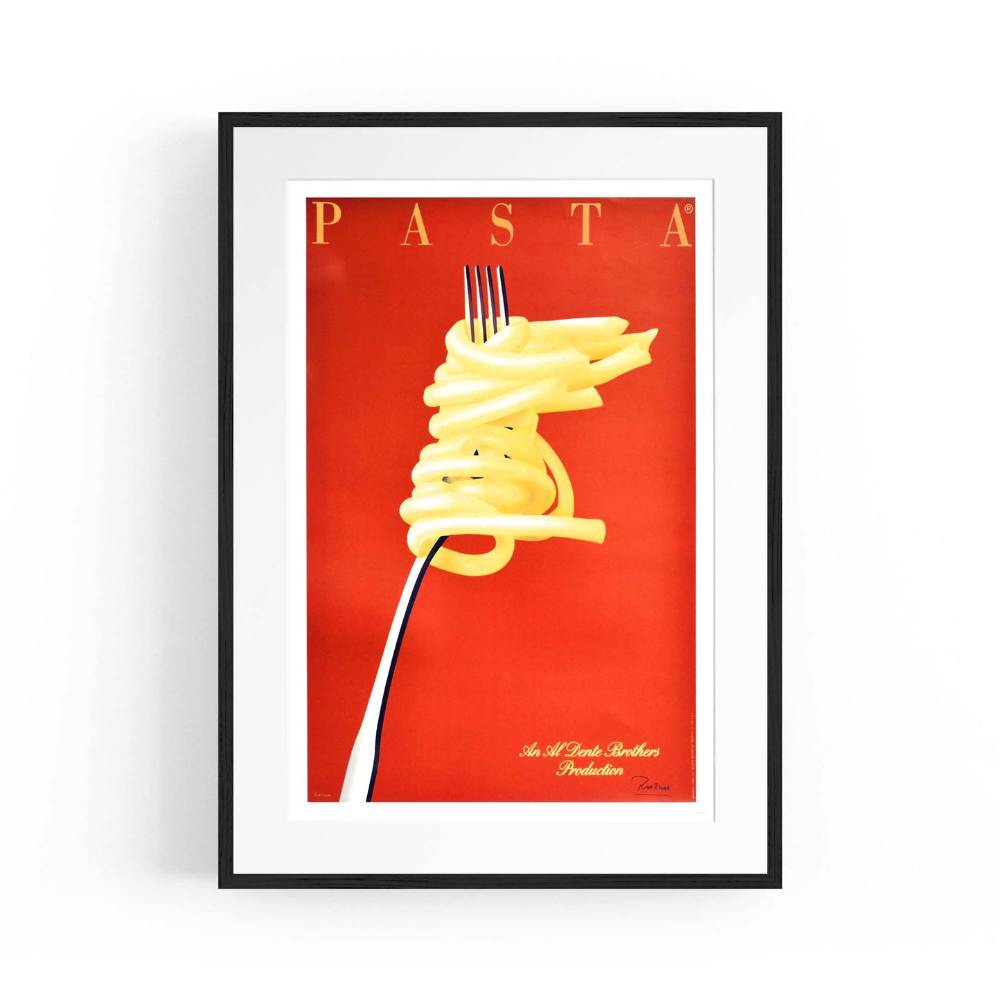 Red Italian Pasta Vintage Advert Restaurant Wall Art - The Affordable Art Company