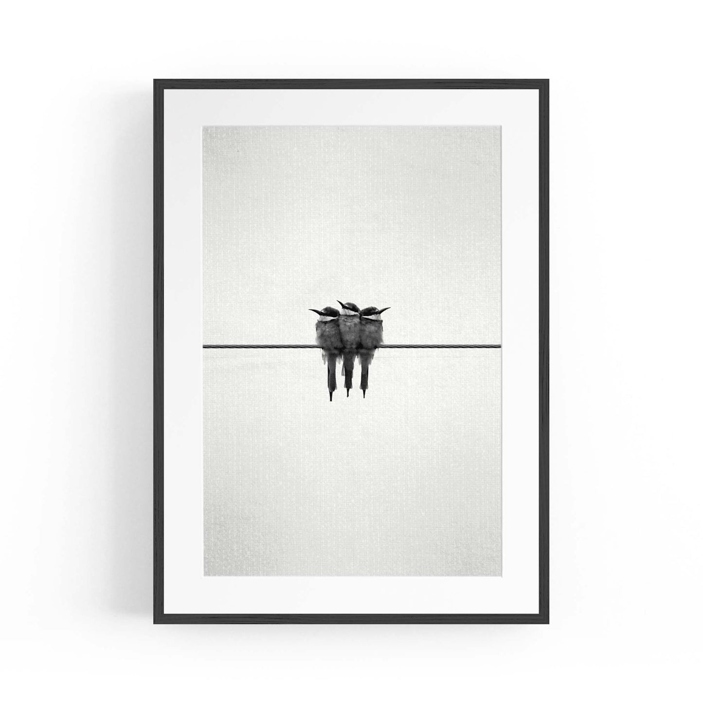 Abstract Bird on Wire Minimal Drawing Wall Art #1 - The Affordable Art Company