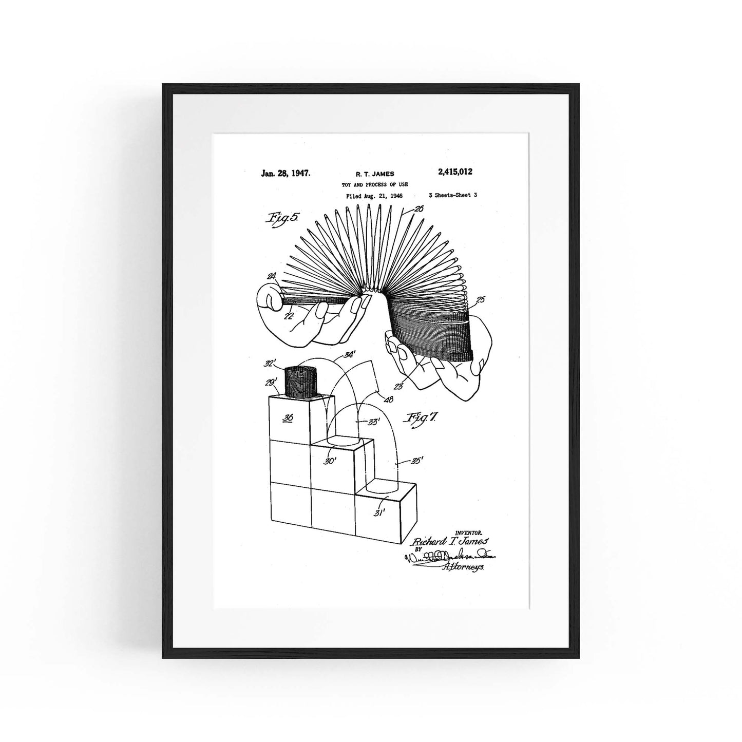 Vintage Slinky Toy Patent Wall Art #2 - The Affordable Art Company