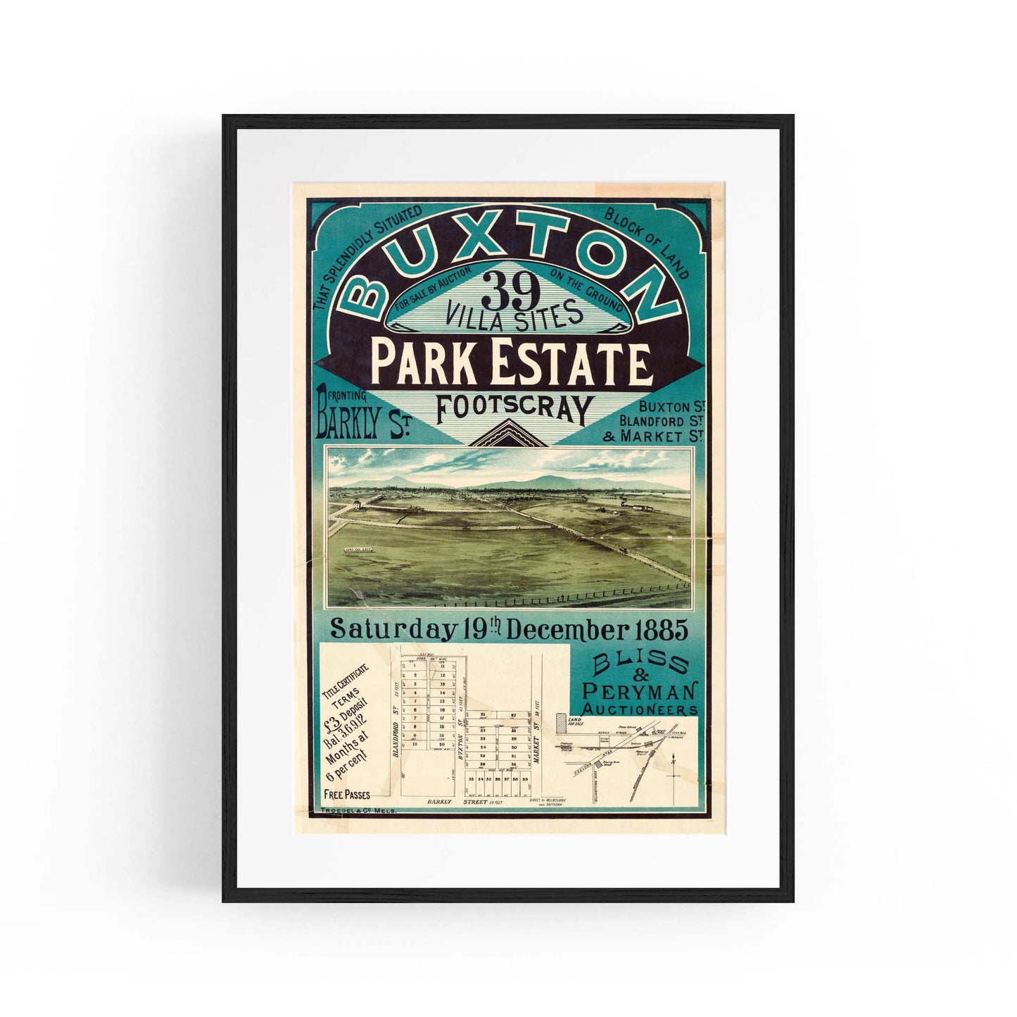 Footscray Melbourne Vintage Real Estate Advert Art - The Affordable Art Company