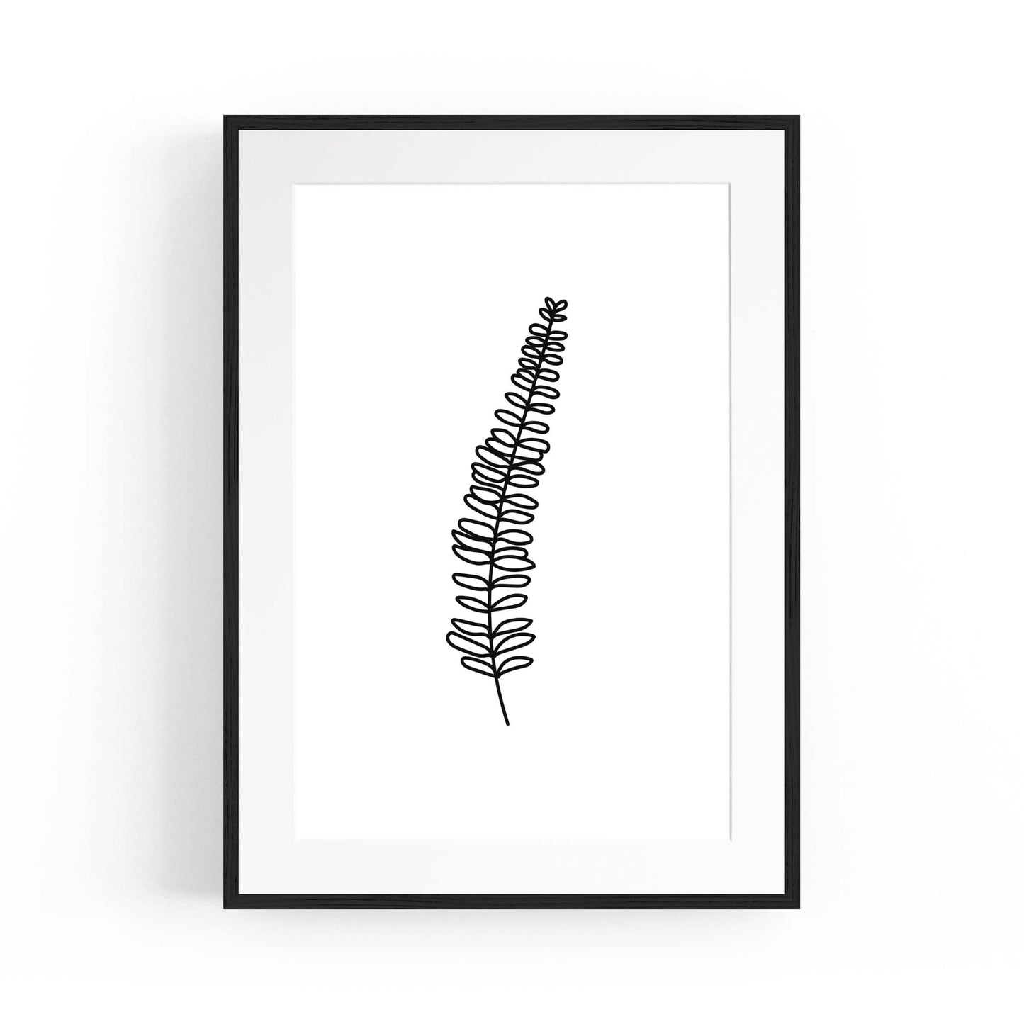 Fern Leave Minimal Line Nature Drawing Wall Art - The Affordable Art Company