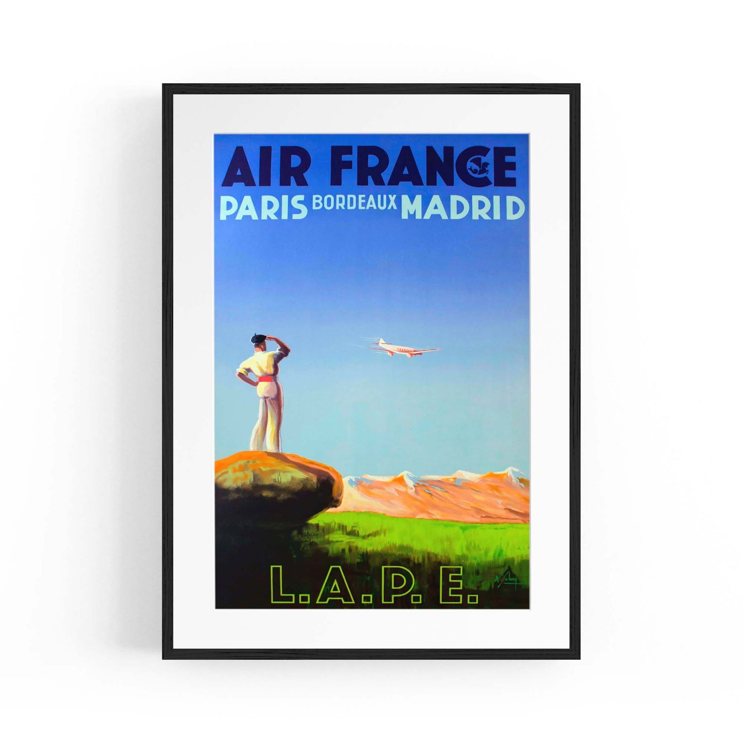 Paris, Bordeaux & Madrid by Air France Vintage Travel Advert Wall Art - The Affordable Art Company