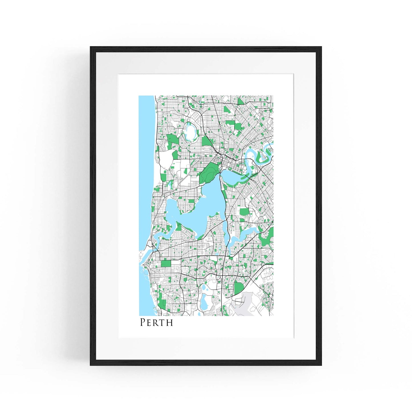 Minimal Perth Map Western Australia Wall Art - The Affordable Art Company