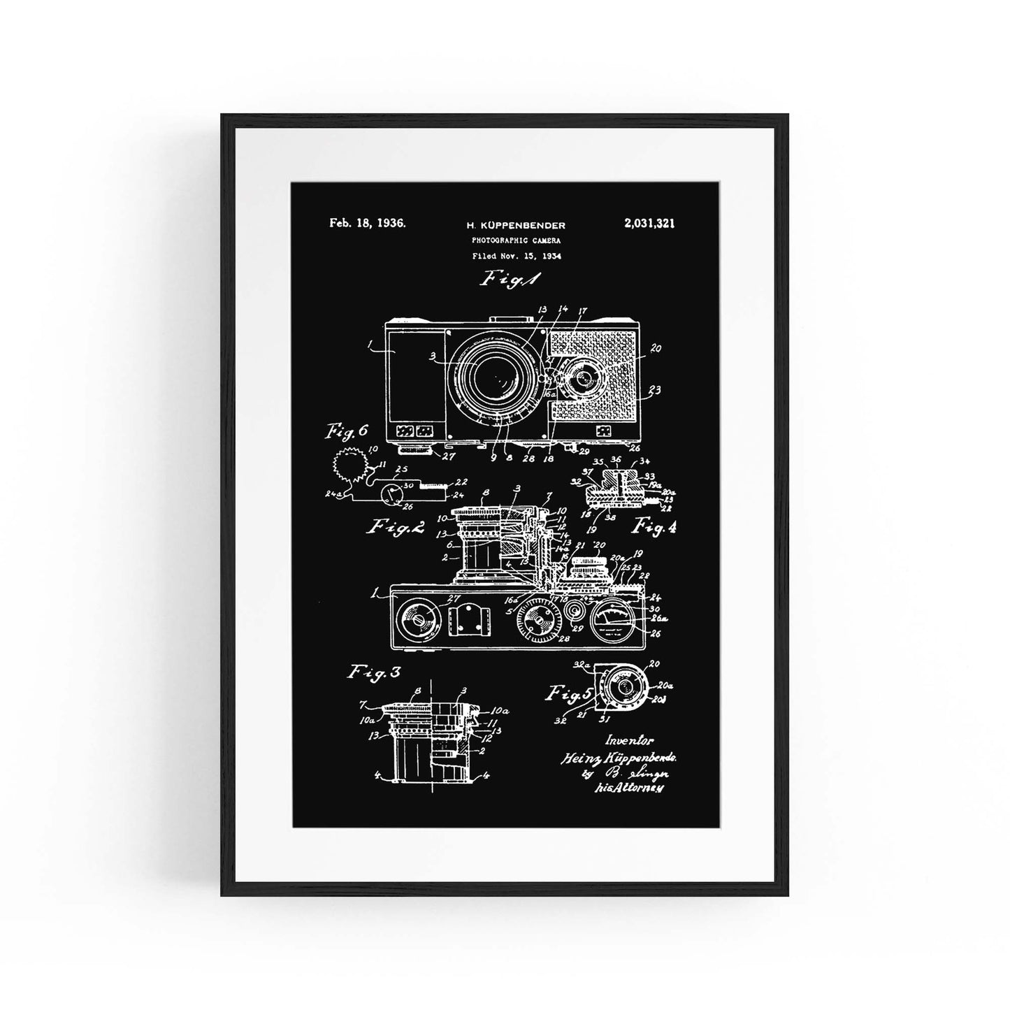 Vintage Camera Patent Photographer Wall Art #1 - The Affordable Art Company