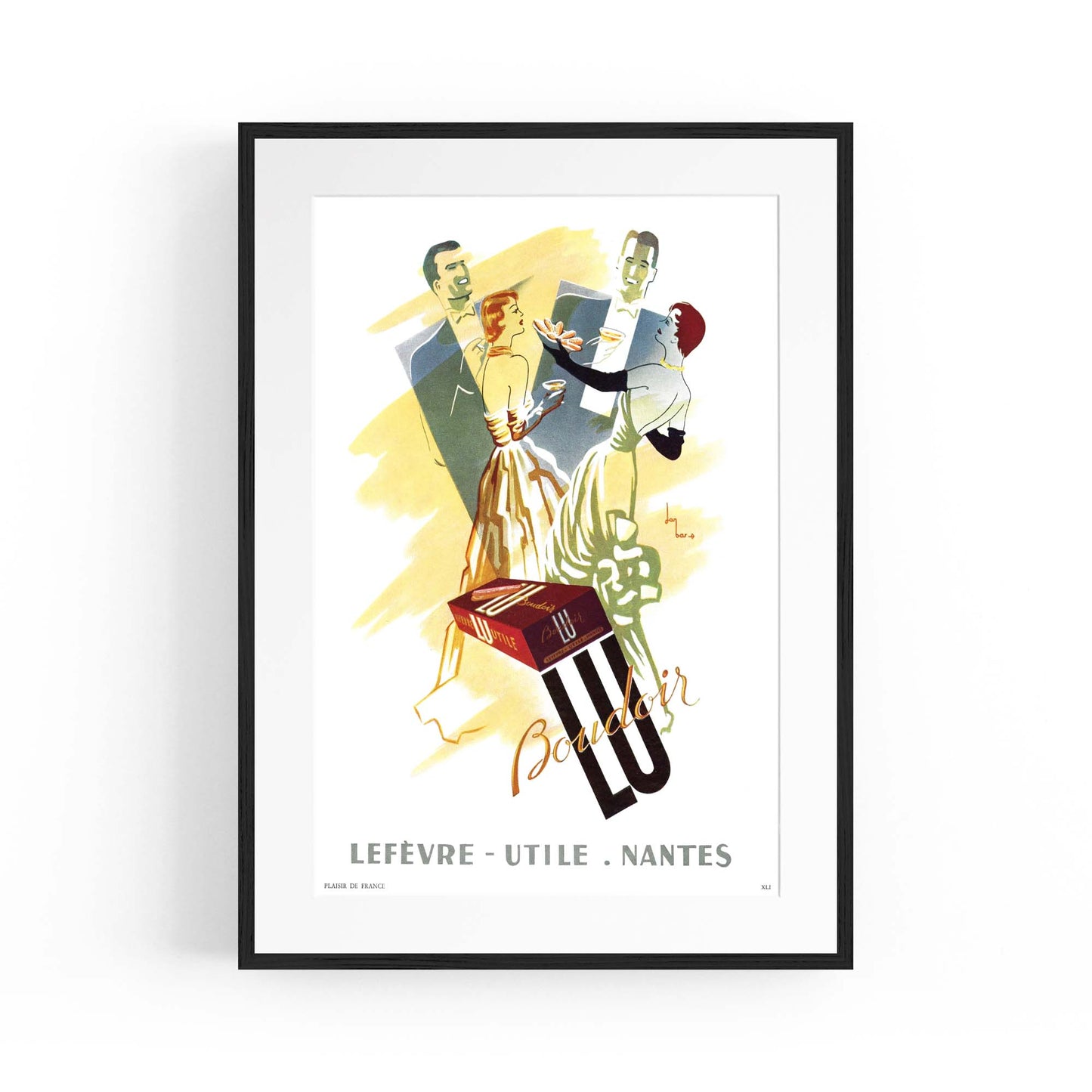 Boudoir Lu Biscuit Vintage Advert Wall Art - The Affordable Art Company