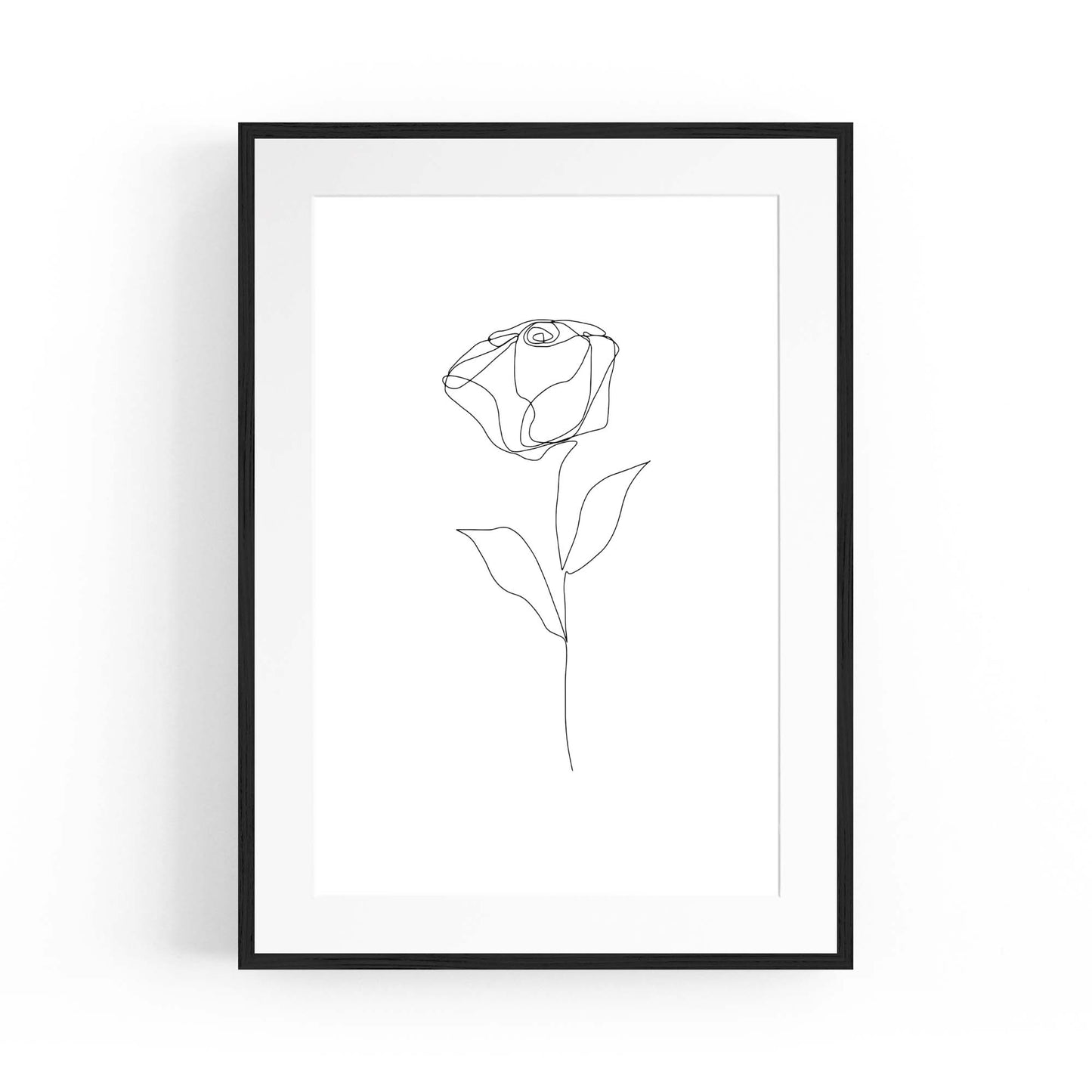 Minimal Rose Flower Line Drawing Abstract Wall Art #5 - The Affordable Art Company
