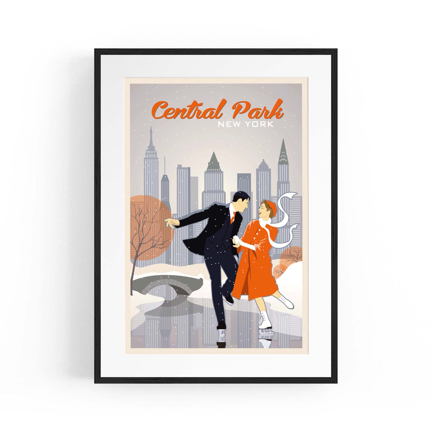 Central Park, New York Vintage Travel Wall Art - The Affordable Art Company