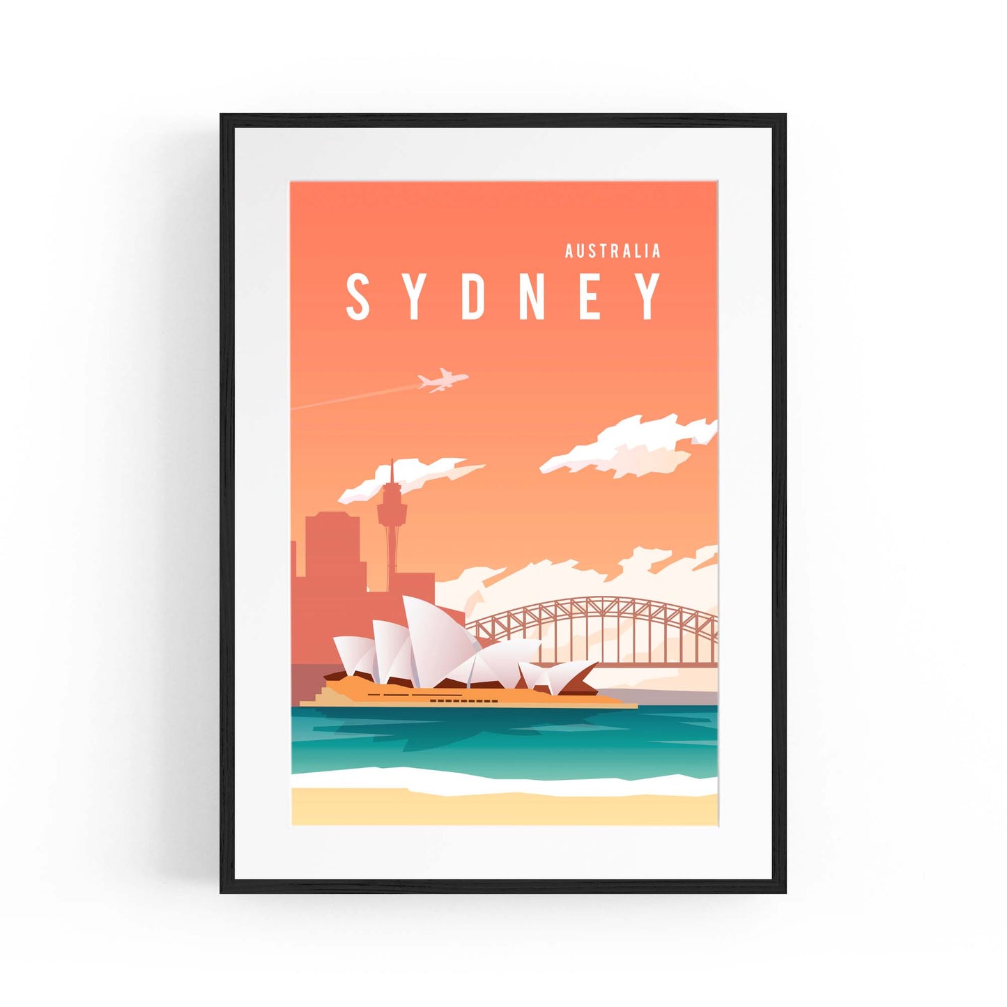 Retro Sydney Australia Vintage Travel Wall Art #2 - The Affordable Art Company