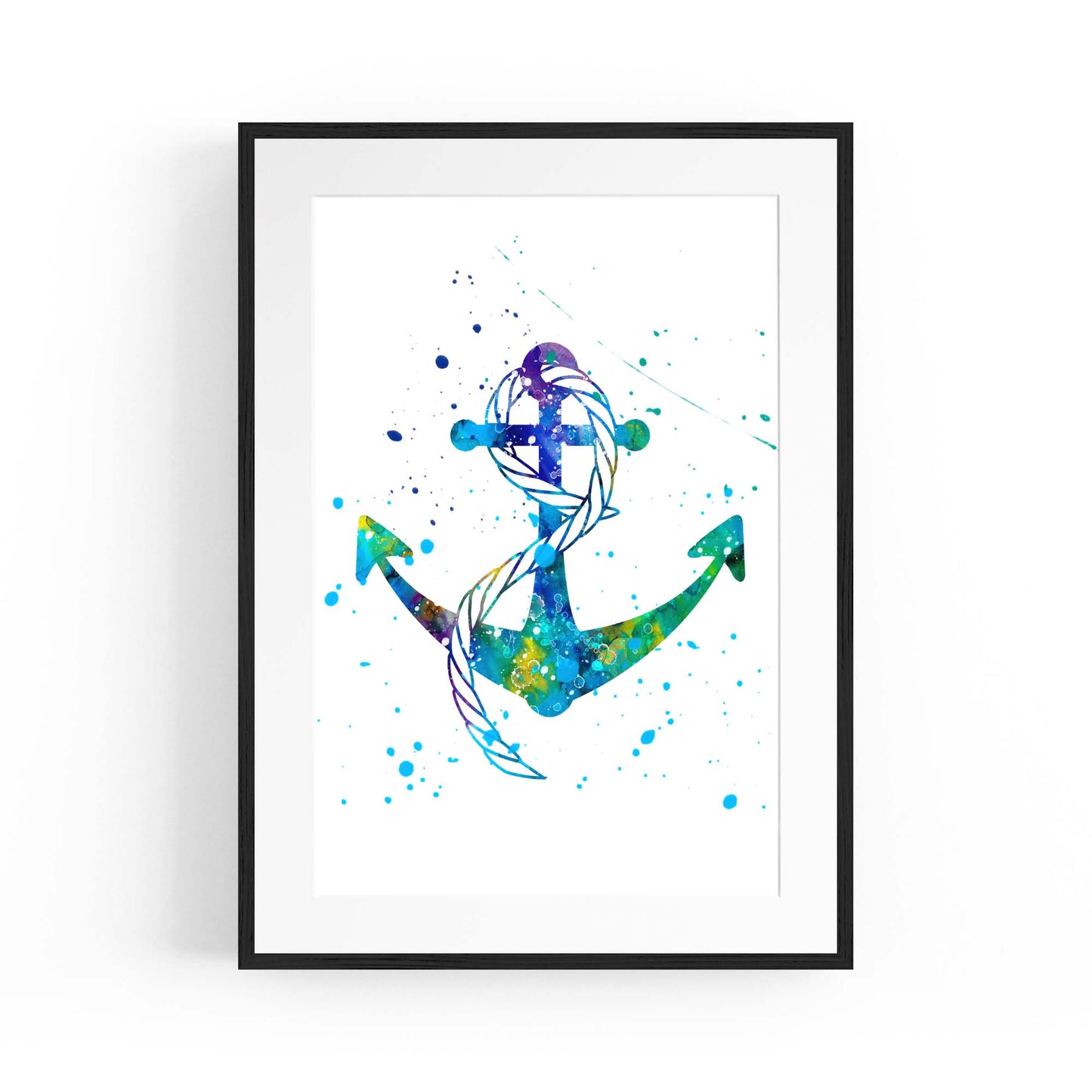 Anchor Painting Nautical Coastal Bathroom Wall Art #4 - The Affordable Art Company