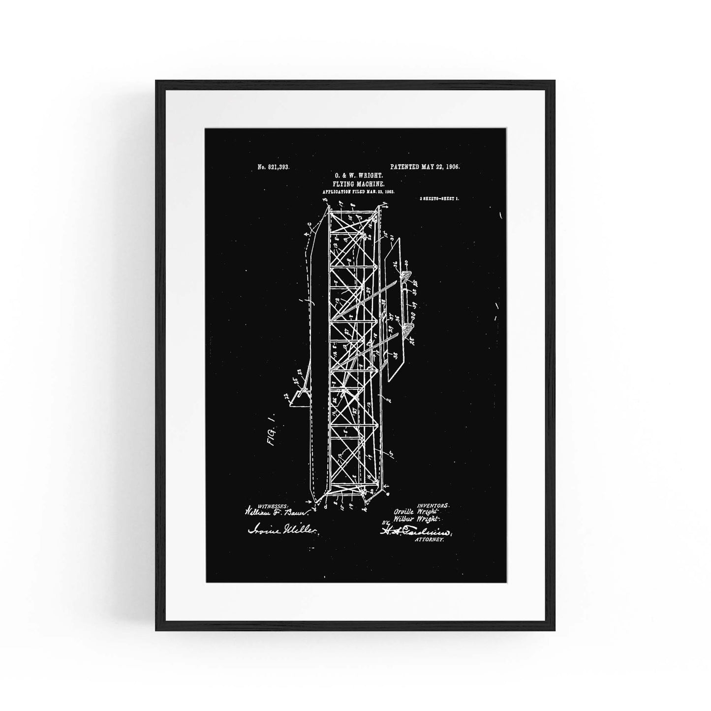 Airplane Patent Vintage Minimal Man Cave Wall Art #8 - The Affordable Art Company