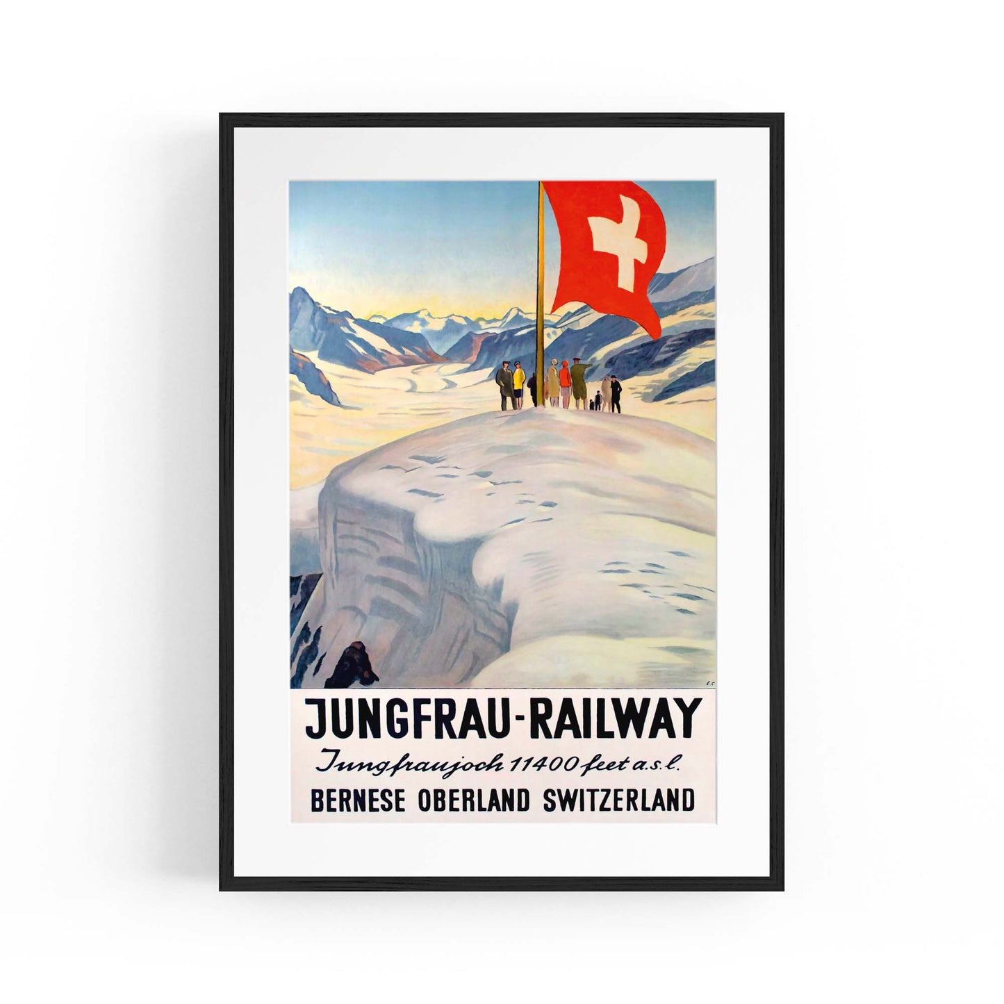 Jungfrau Railway Switzerland Vintage Travel Advert Wall Art - The Affordable Art Company