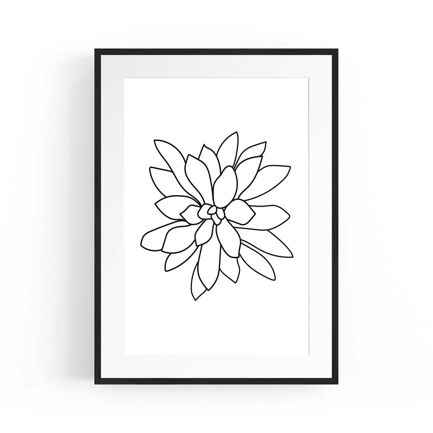 Minimal Flower Line Drawing Abstract Wall Art #5 - The Affordable Art Company