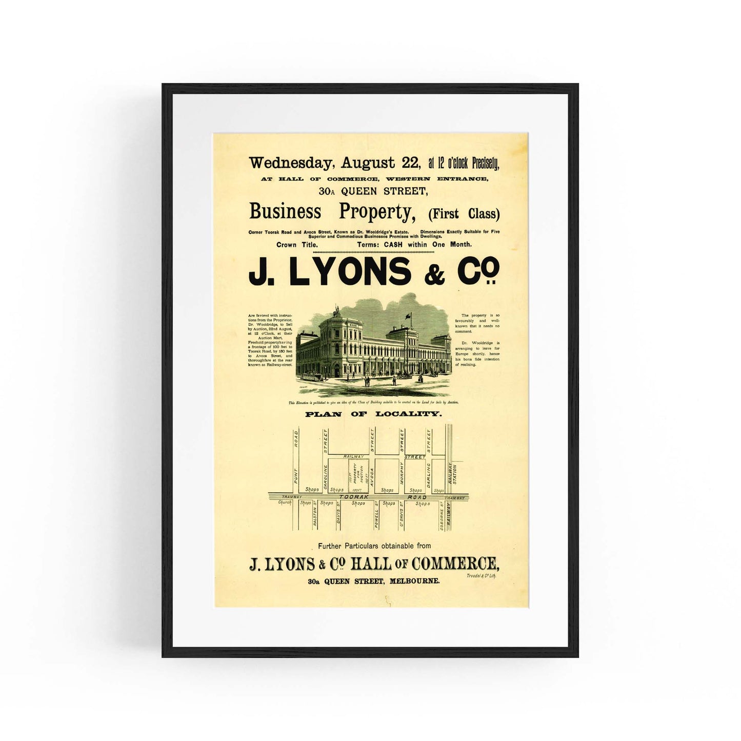 South Yarra Melbourne Vintage Real Estate Ad Art - The Affordable Art Company