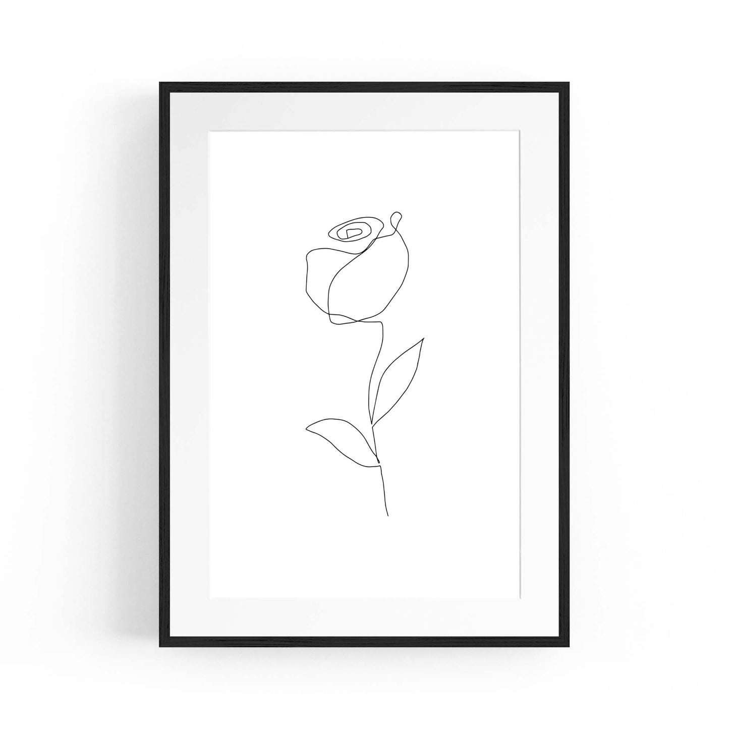 Minimal Rose Flower Line Drawing Abstract Wall Art #6 - The Affordable Art Company
