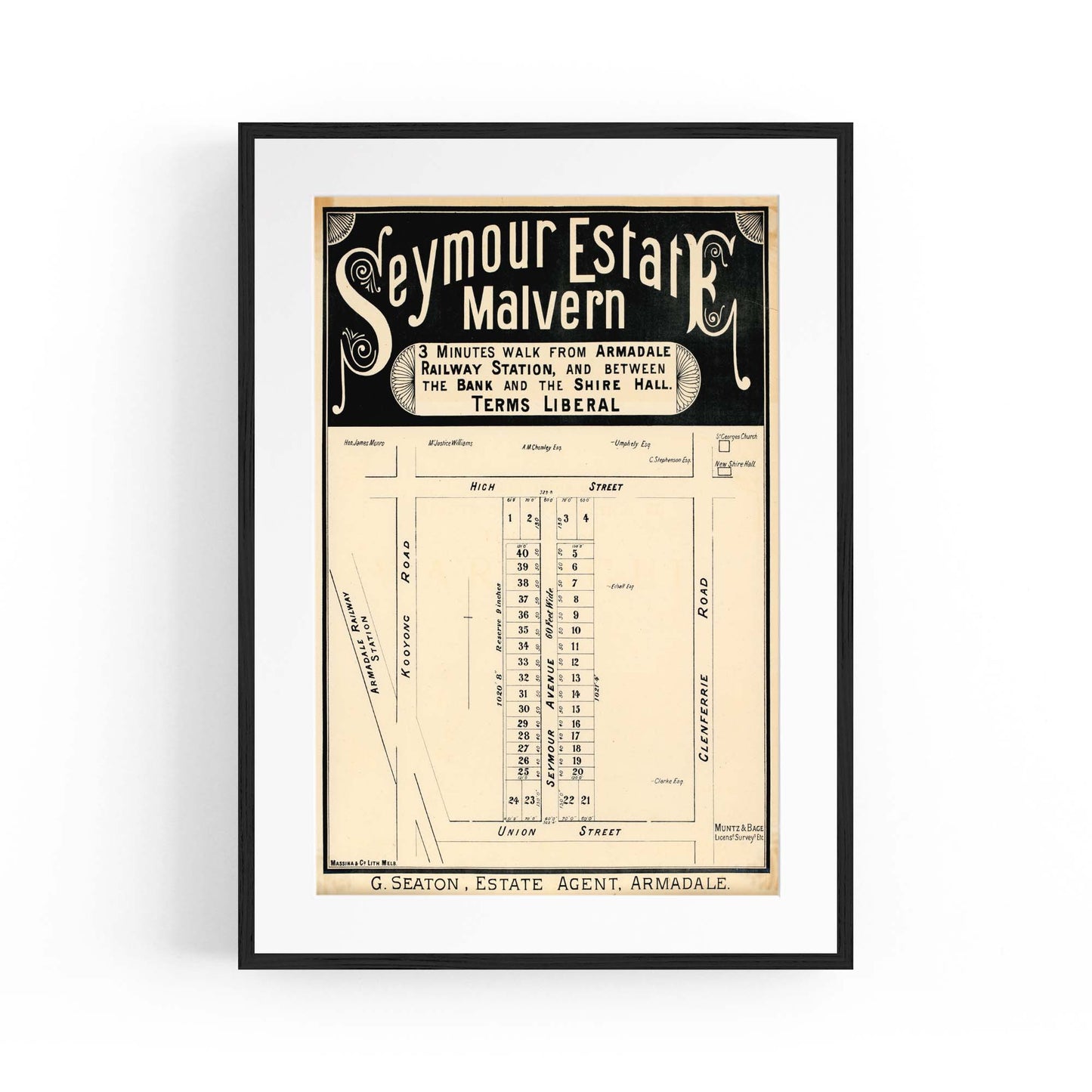 Malvern Melbourne Vintage Real Estate Advert Art #6 - The Affordable Art Company
