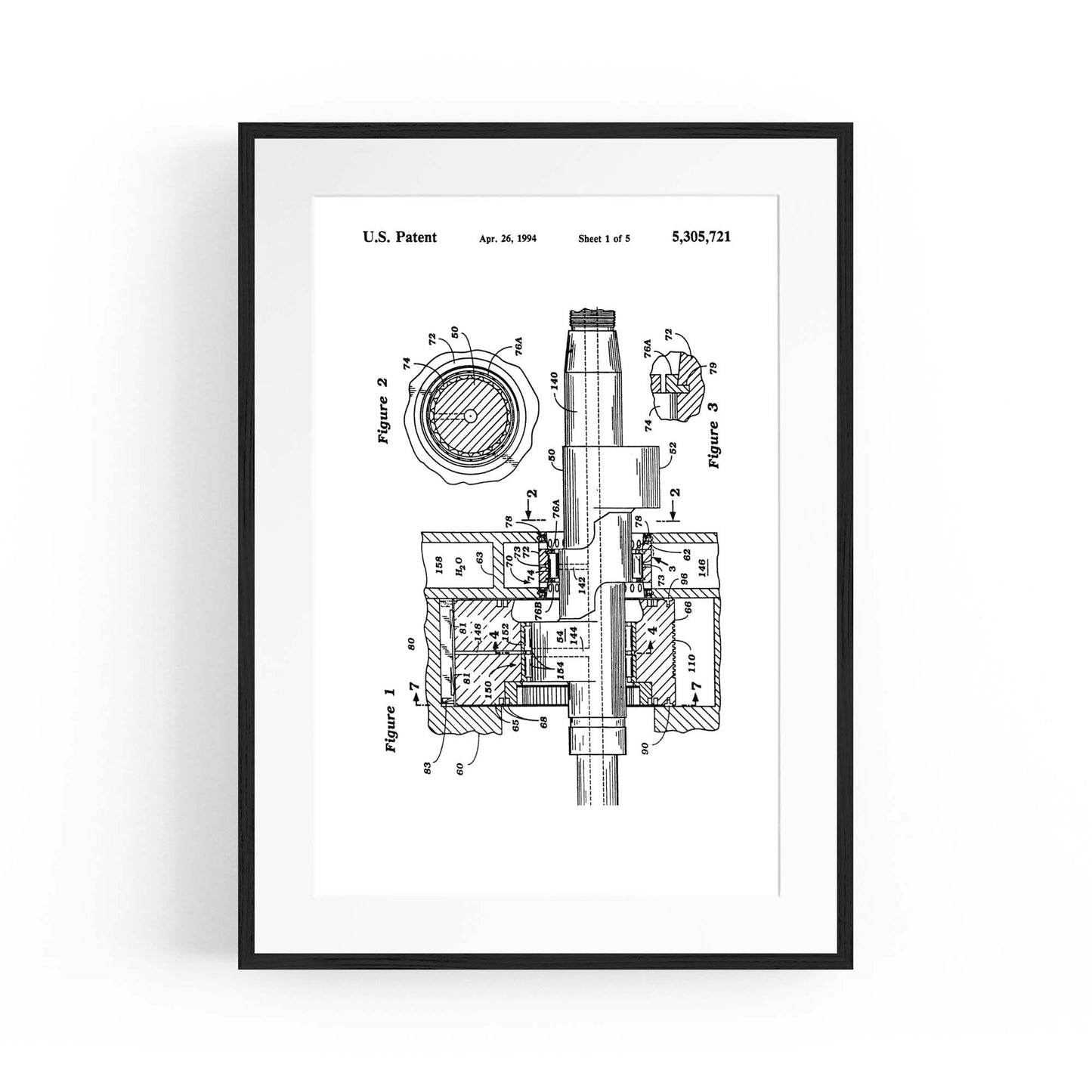 Vintage Rotary Engine Patent Engineering Wall Art #2 - The Affordable Art Company