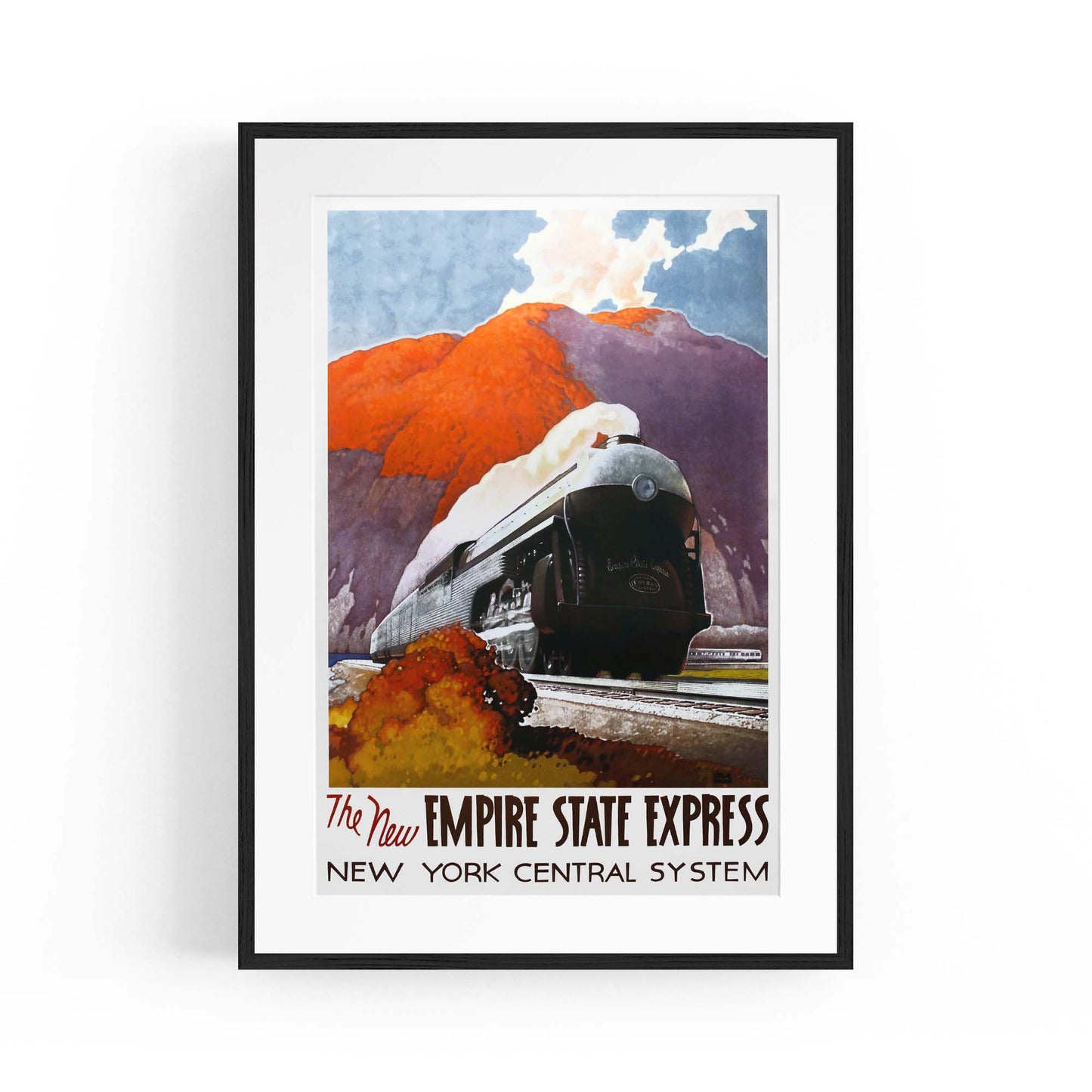 New York Empire State Express Vintage Travel Advert Wall Art - The Affordable Art Company