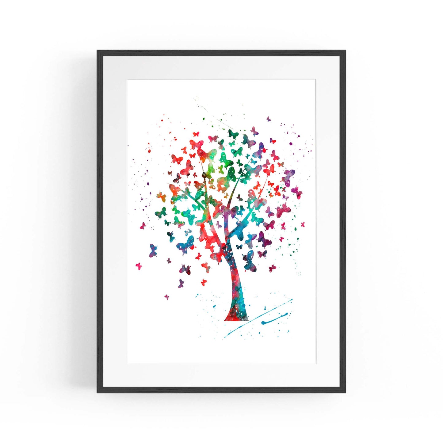 Butterfly Tree Cute Nursery Baby Toddler Wall Art - The Affordable Art Company