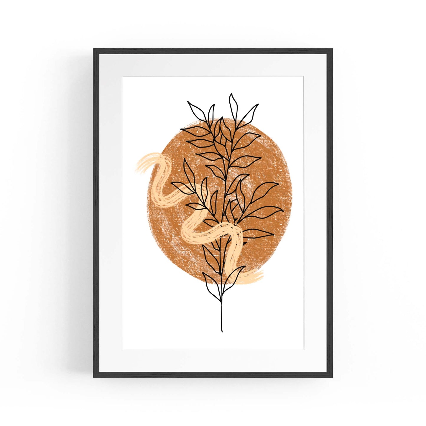 Plant Abstract Minimal Retro Drawing Wall Art #1 - The Affordable Art Company