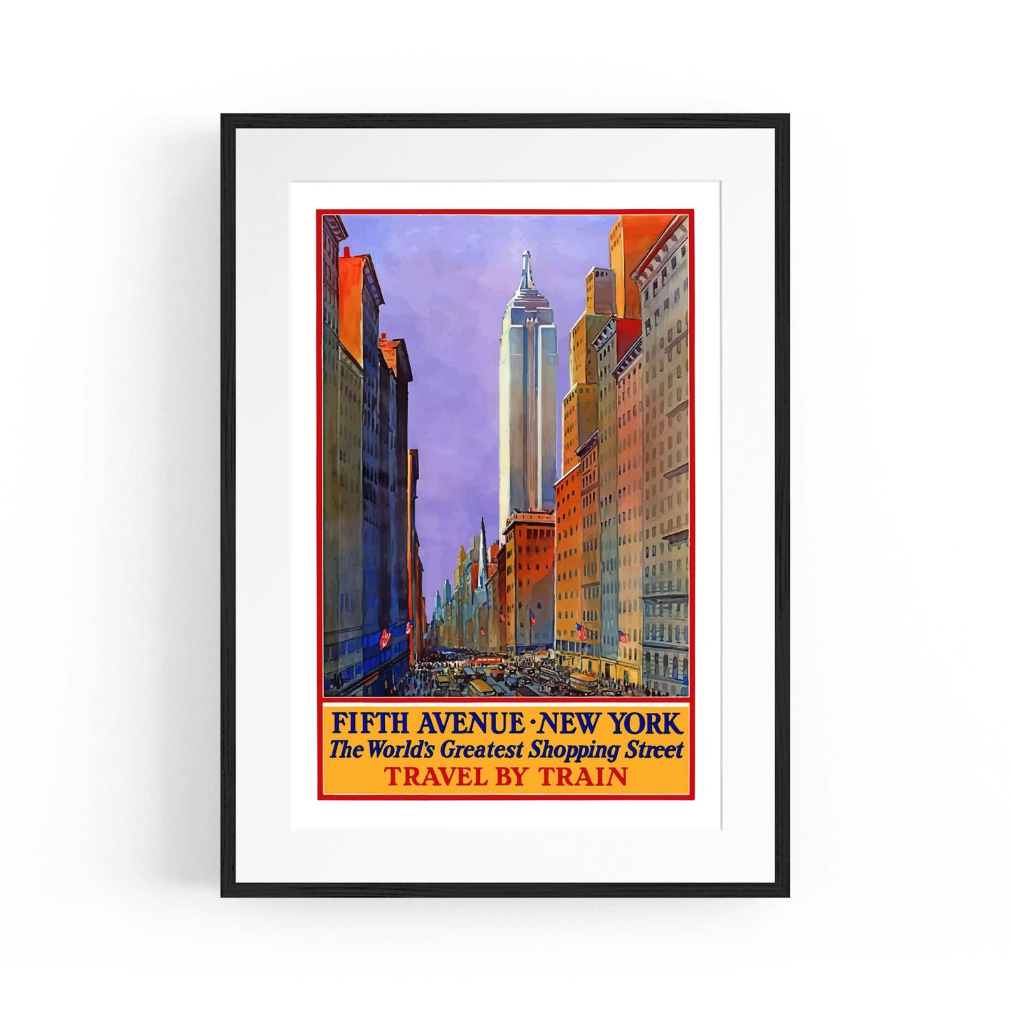 Fifth Ave, New York Vintage Travel Wall Art - The Affordable Art Company