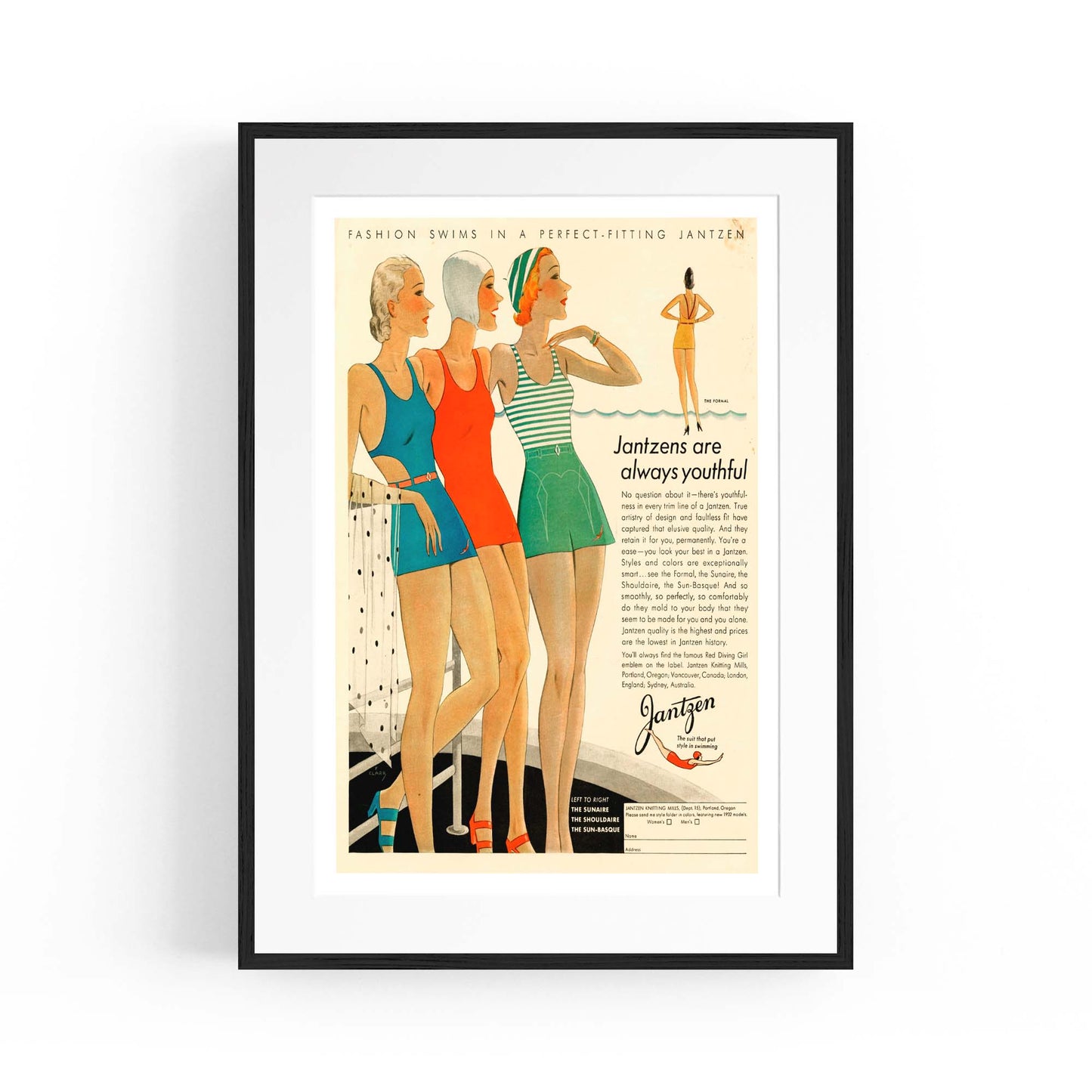 Vintage Fashion Advert Girls Bedroom Wall Art - The Affordable Art Company