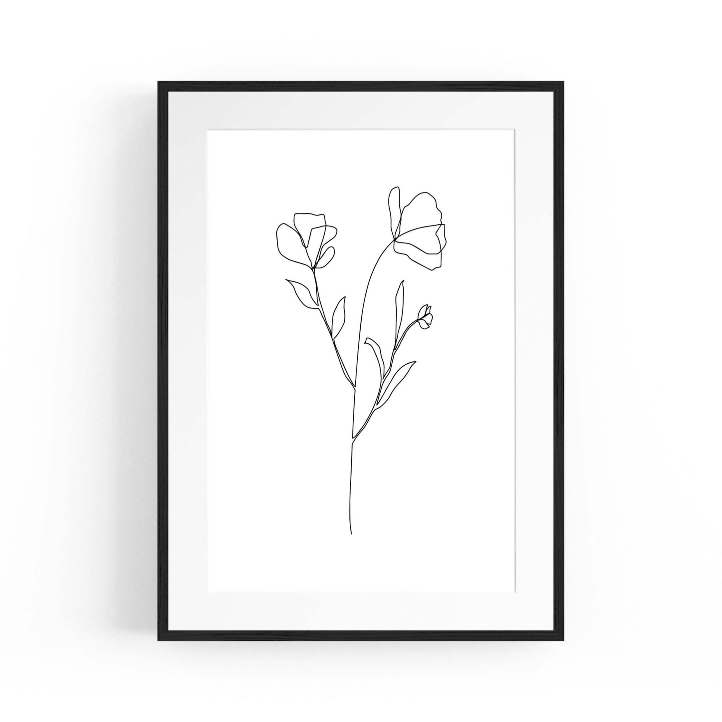 Minimal Floral Drawing Flower Abstract Wall Art #38 - The Affordable Art Company